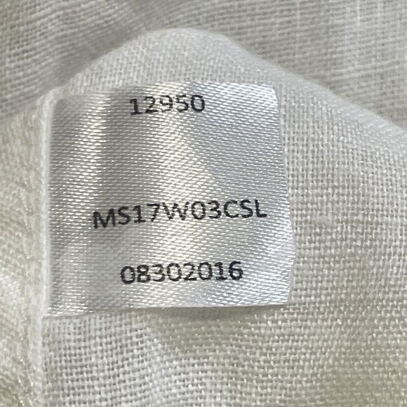 Peter Millar Crown Cool 100% Pure Linen LS Button Up Shirt White XL Men MINT - Picture 5 of 8